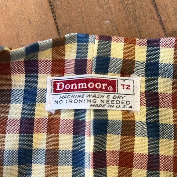 USA vintage checkered plaid zipper front shortalls Jon Jon’s - Picture 3 of 8